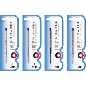 Sheaffer K Ballpoint Refills, Black Ink Fine Point, Blister Card 4-PACK (99334)