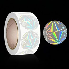 1" 500pcs Laser Reflection Stickers, Clear Transparent Waterproof Sticker Crystal Sealer and Retail Package Round Clear Seal Labels Self Adhesive, Envelopes, Boxes and Gift Packaging