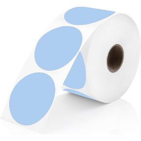 Perco Ivory 2-Inch Perforated Circle Dot Thermal Sticker Labels — 735 Stickers/Roll, Direct Thermal Printer Compatible—with Permanent Adhesive for Organizing, Color Coding, Bin Labeling—Made in USA