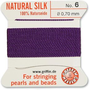 Griffin Bead Cord 100% Natural Silk Amethyst #6