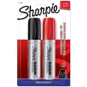 Sharpie Pro Magnum علامة دائمة (2 حزمة ؛ أحمر/أسود)