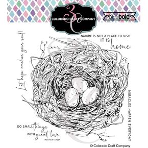 Colorado Craft Company Colorado Clear Stamp, Robin's Nest-Big & Bold