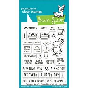 Lawn Fawn LF3674 Treat Cart Add-On: Smoothies 'N Juice 3X4 Clear Stamp Set