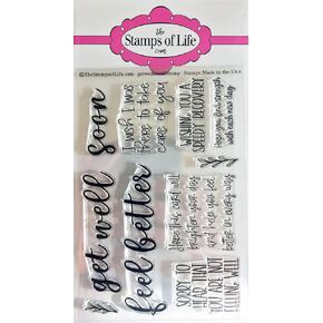 Get Well Soon Sympathy Sentiment Stamps for Card-Making and Scrapbooking Supplies by The Stamps of Life - GetWellSoon2Stamp