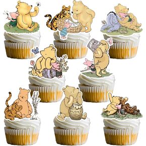 Bear Cupcake Toppers For Birthday Party Cupcake Decorations Baby Shower Supplies (48PCS)