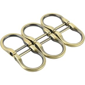 6 PCS 3/4inch D-Rings Horseshoe Shape U Shape D Rings Screw in Shackle Semicircle D Ring for DIY Leather Craft Purse Keychain Accessories (Bronze)