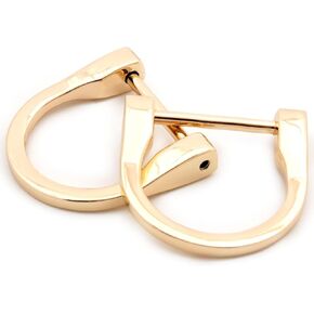 Loosco U Shape Horseshoe D-Rings, 10 PCS DIY Leather Craft Key Holder Purse Accessories (Gold,1")