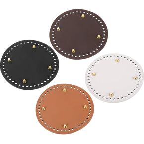 uxcell Round Bag Bottom Shaper Pad, 5.91" Dia. PU Leather Purse Cushion Base for DIY Knitting Crochet Bag Making (4 Colors in 1Set)