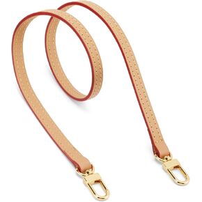 Vachetta Leather Purse Strap Replacement for Shoulder Bag, Genuine Leather Handle Bag Straps for Purses, Handbags, Fit for LV Speedy 20 25 30, with Metal Buckle, 39 Inch
