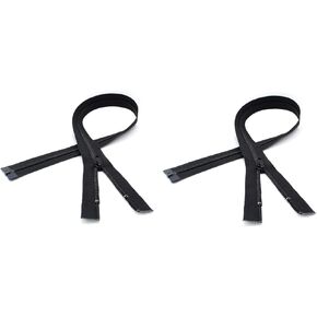 JN Black #3 Jacket Lightweight Coil Nylon Separating Zippers - Choose Your Length - Color: Black - 2 Zippers Per Pack (Black - 16" Inches)