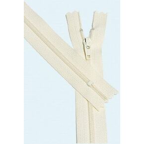 22" Zipper YKK #3 Nylon Coil Zippers ~ Closed Bottom ~ 801 Off White (3 Zippers/Pack)