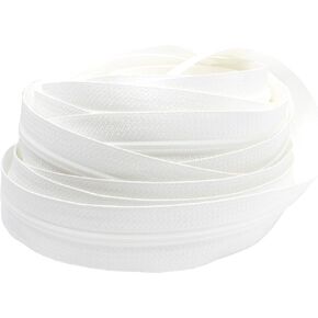 YKK #5 CN Zipper Coil Chain. Chain only Without Slides. Sold by The Yard or in Lots of 5 Yards, 10 Yards and 25 Yards. (White, 10 Yards)
