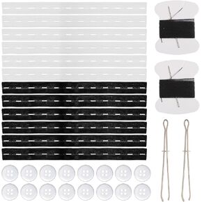 12 PCS Pant Waist Tightener, Elastic Waistband Adjuster for Pants, Black and White Waistband Tightened for Loose Jean Pants, Adjustable Pant Adjuster for Kids Women Men