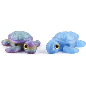 ​​3D Printed Animals-2pcs Glow-in-The-Dark ​​3D Printed Turtles Articulated Animal with Flexible Joints for Kids Adults, Funny Fidget Toys for Party Favors Desk Decor (Gradient Color)
