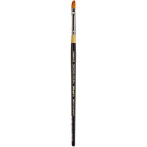 KINGART Premium Original Gold 9330-6 Curved Flat Shader Series Artist Brush, Golden Taklon Synthetic Hair, Short Handle, for Acrylic, Watercolor, Oil and Gouache Painting, Size 6
