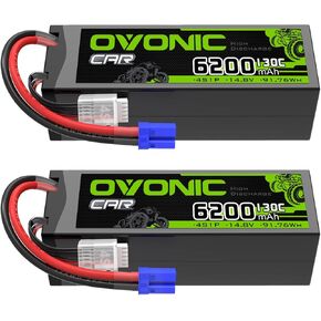 OVONIC 4S LiPo Battery 6200mAh 14.8V 130C RC Battery with EC5 Connector