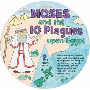 Fun Express Color Your Own 10 Plagues Wheel - Creative Craft Kit for Kids Perfect for VBS Vacation Bible School & Religious Education Activities - Ideal for Learning & Fun - 12 Pieces