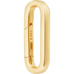 Beebeecraft 1Box Spring Gate Rings 18K Gold Plated 925 Sterling Silver Oval Gate Rings Clip Lock Clasps for Keychain Jewelry DIY Craft Making (21.5x8mm