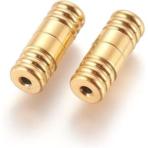 UNICRAFTALE 10Pcs Golden Screw Clasps Stainless Steel Bracelet Clasps Column Jewelry Clasps 18mm Bracelet Connector Closure End Caps Jewelry Fasterner for Bracelet Jewelry Making Hole: 2mm