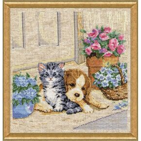 Design Works Crafts Puppy & Kitten Counted Cross Stitch Kit