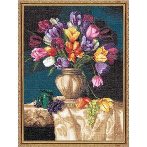 Janlynn Joy of Spring Counted Cross Stitch Kit, Blue, Orange