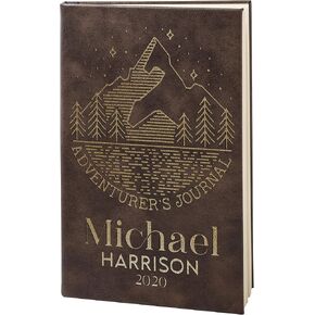 Personalized Leather Journal for Men | Dark Brown, 15 Design, A5 | Engraved Journals to Write in for Men, Women - Diary for Boys - Personalized Notebooks and Journals - Coworker, Office Gifts…
