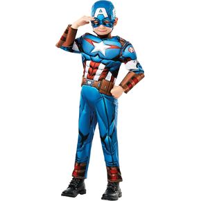 Marvel Avengers الرسمي في Rubie Captain America Deluxe Childs Costume ، فستان الأطفال الخارقين
