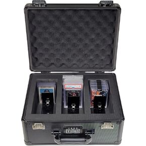 Vault Trading Card Storage Box - Lockable Sports Cards Hard Case with Spring-Loaded Pushers for Top Loaders & Graded Cards - 3 Row in Kuwait