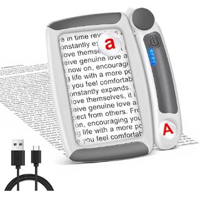 5X 10X 45X Magnifying Glass with Light Rechargeable Magnifying Glass for Reading 20 LED Light Adjusting Brightness Folding Handheld Magnifier for Books Small Print Ideal Gift for Seniors Elderly