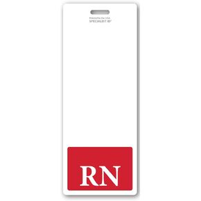 Oversized RN Badge Buddy - Vertical Extra Large Badge Buddies for Registered Nurses - 2 1/8 X 5 1/2 Role Identification Badge Backer Card for Nurses - USA Printed by Specialist ID (Hot Pink)