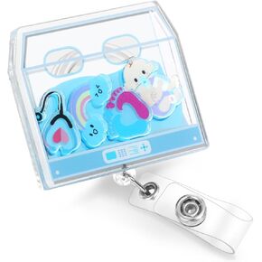 Plifal Badge Reel Holder Retractable with ID Clip for Nurse Nursing - Name Tag Card Funny Medical Assistant Cute Shacker Accessories with Alligator Clip for Student Hospital Office Work Incubator