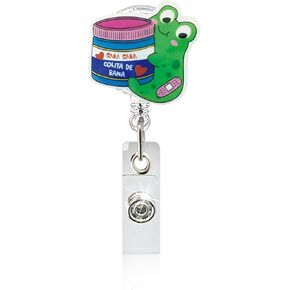 Sana Sana Frog Badge Reel, Funny Sana Sana Colita de Rana Badge Reels Retractable for Nurse Nursing RN CNA & Medical Worker, Cute Name Badge Holder Reel ID Clip Latino Hispanic Culture Badge Reel