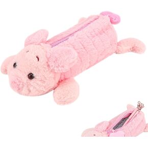 Fluffy Pencil Case Pouch, Kawaii Pencil Bag, Animal Plush Pen Case, Zipper Pen Box, Storage Bag, Makeup Pouch, for Daily Work(1Pcs)