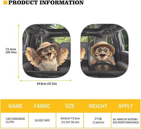 Moon Stars Print Windshield Sun Shade - 2 Pieces Foldable Car Front Window Sunshades for Most Sedans SUV Truck,Universal Fit in Kuwait