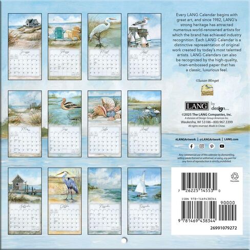 شركات Lang ، Coastal Shores 2026 Mini Wall Calendar ، 7 'x 7' '، تقويم لمدة 12 شهر in Saudi Arabia