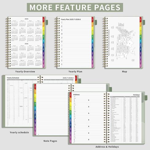 EMSHOI 2025-2026 Appointment Book 8.5 x 11, 15-Minute, A4 Hourly Daily Weekly and Monthly Academic Planner, July 2025 - June 2026, PVC Cover, Note Pages, Monthly Tabs, Boost Productivity, LightGreen in Kuwait