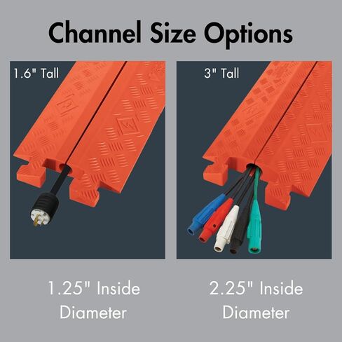 Linebacker CP1X125-GP-DO-O Polyurethane Heavy-Duty General-Purpose 1-Channel Drop-Over Cable Protector with 1.25" Channel and T-Shaped Connectors, Orange, 36" Length x 11.5" Width x 1.6" Height in Saudi Arabia