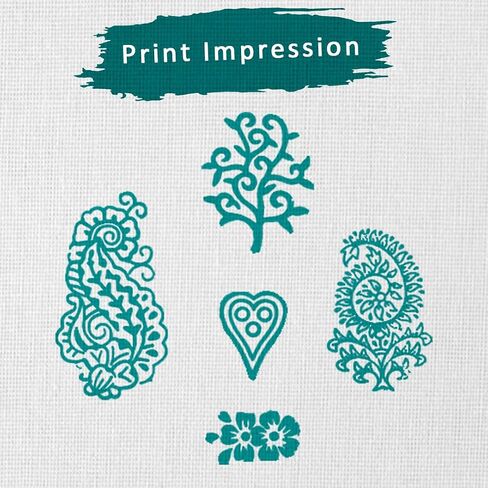 Hashcart Wooden Indian Traditional Design Printing Stamps/Blocks for Printing Saree Border/Dresses/Craft Card Making/Scrapbook/Clay Pottery (Set of 5) in Saudi Arabia