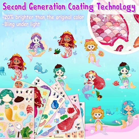 LINAYE 63 Sheets Christmas Stickers for Kids Toddlers, Make A Face Christmas Crafts Stickers for Kids, Xmas Goodie Treat Bag Stocking Stuffers Party Favors Game Activities in Saudi Arabia