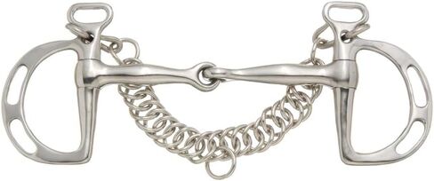 Tough 1 Kelly Silver Star Stainless Steel Slotted Kimberwicke Snaffle with Chain in Saudi Arabia