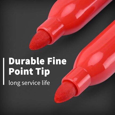 Red Permanent Marker Bulk, Fine Point Markers work on Plastic Metal Wood etc., Quick Drying,Fade Resistant,No smear, Perfect for Classroom, Home, Office, 18 Count in Kuwait