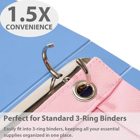 Binder Pencil Pouch Case Box Bag for 3 Ring Binder School Supplies Girls Boys Kids, Clear Preppy Stuff Large Aesthetic Pen Organizer, Back to College Stationary, 1 Pack, Light Pink in Kuwait
