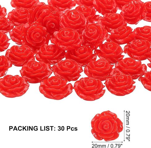 PATIKIL 20mm Rose Flower Resin Cabochon, 30 Pcs Mini Rose Flower Flatback Resin for Scrapbooking DIY Crafts Phone Case Decor Jewelry Making, Black in Kuwait