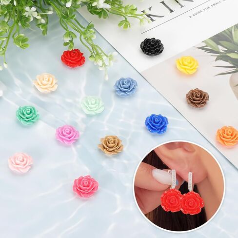 PATIKIL 20mm Rose Flower Resin Cabochon, 30 Pcs Mini Rose Flower Flatback Resin for Scrapbooking DIY Crafts Phone Case Decor Jewelry Making, Black in Kuwait