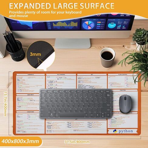 لوحة الماوس برمجة Java ، Mousepad كبيرة لورقة غش Java ، وسادة ألعاب ممتدة للماوس ولوحة المفاتيح ، والطباعة عالية الوضوح ، والخياطة ، قابلة للغسل ، مضادة للزلزال in Kuwait