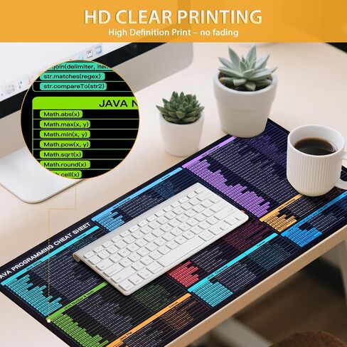 لوحة الماوس برمجة Java ، Mousepad كبيرة لورقة غش Java ، وسادة ألعاب ممتدة للماوس ولوحة المفاتيح ، والطباعة عالية الوضوح ، والخياطة ، قابلة للغسل ، مضادة للزلزال in Kuwait