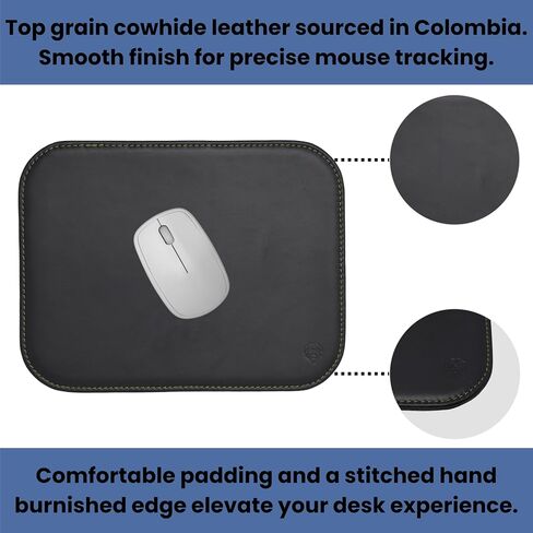 Bolero Mouse Pad for Home or Office Desktop - Genuine Leather Handmade in Colombia - Marrón in Kuwait