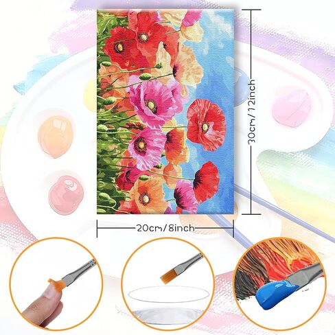 LOMSIOY Frame Paint by Number Kit for Adults, DIY Easy Cat Oil Painting with Brushes, Hooks - Daisy Framed Art Kits for Beginners - Suitable for Bedroom, Wall, Door Decor (8x12 Inch) in Kuwait