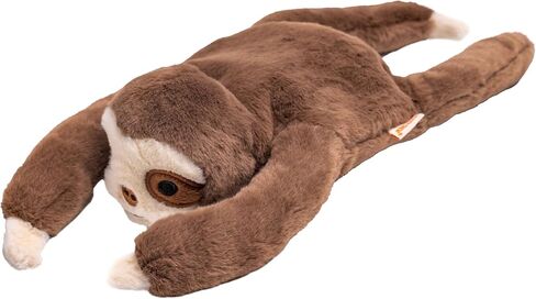 Squeaky Disk & Built-in Rope Dog Plush Toy, Bustling Safari Collection, 15", for Dogs of All Breeds (Sloth) in Kuwait