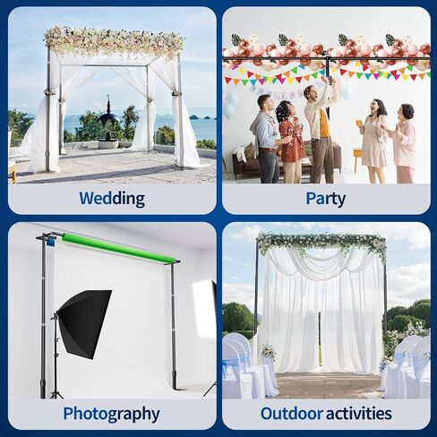 Pipe and Drape Backdrop Stand, 20x10ft Heavy Duty Adjustable Backdrop Frame with Metal Base, Background Holder for Parties Photography Wedding Photoshoot Decoration in Saudi Arabia